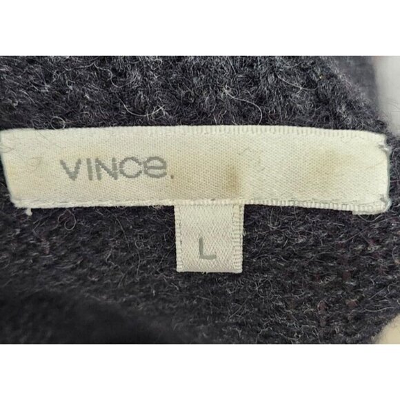 VINCE Alpaca Women Wool Cashmere Blend Cowl Neck Short Sleeve Sweater Gray L - Picture 11 of 16